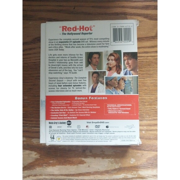 Grey's Anatomy: The Complete Second Season 2 (DVD, 2006, 6-Disc Set) - Picture 2 of 9